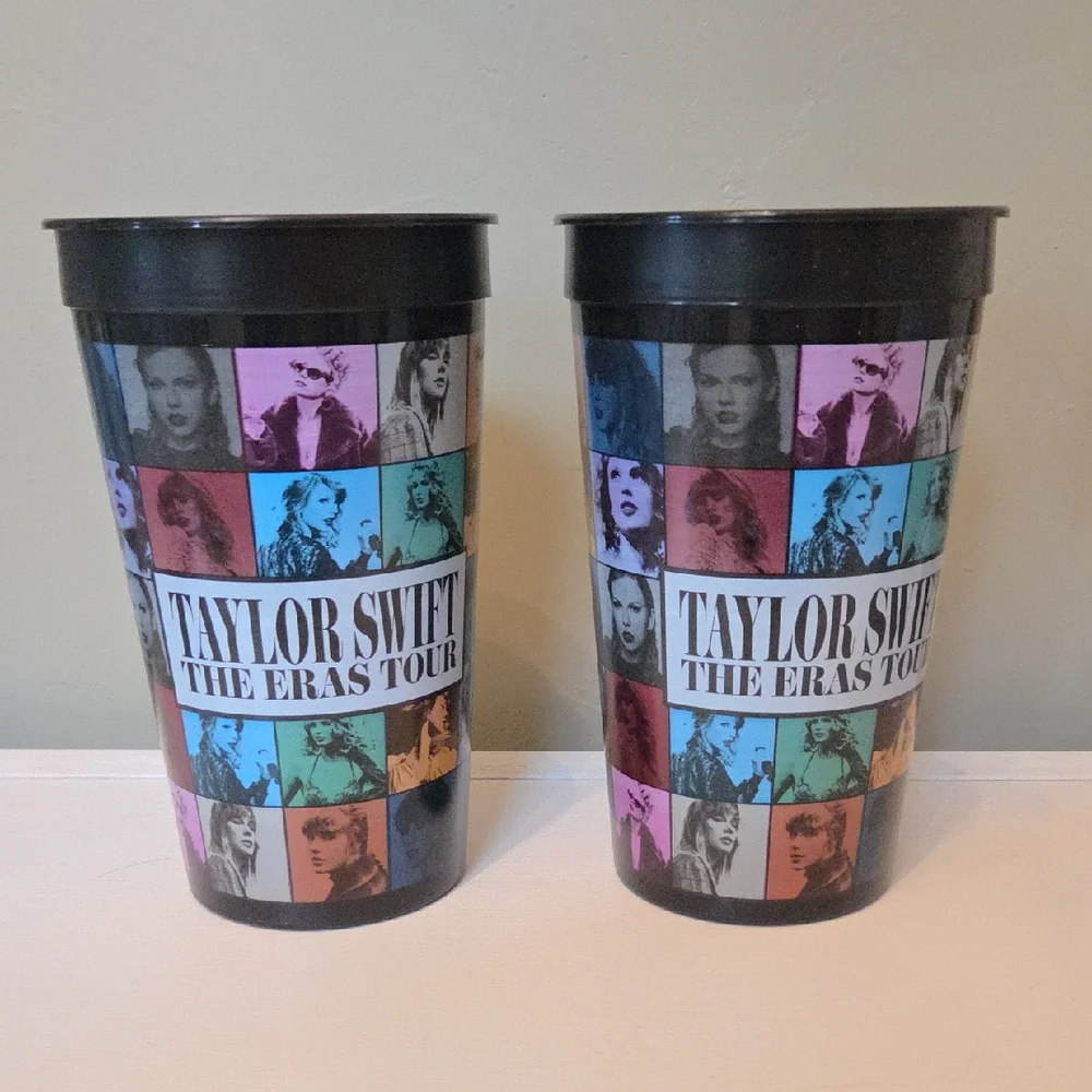 Taylor Swift The Eras Tour Cups - Black with Colorful Designs